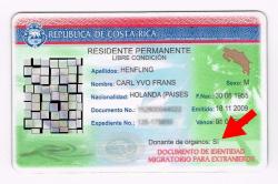 The cedula shows I am registered as a donor.  How to donate your organs in Costa Rica