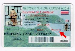 My driver's license shows me as a donor.  How to donate your organs in Costa Rica